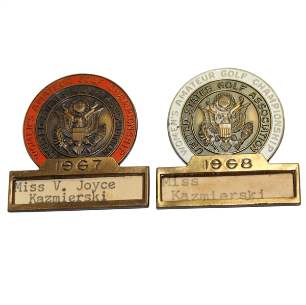 1967 & 1968 Women's US Amateur Contestants Badges - Dill & Carner Winners
