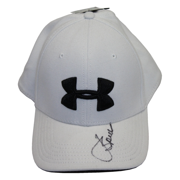 Jordan Spieth Signed White Under Armour Unused Fitted Hat