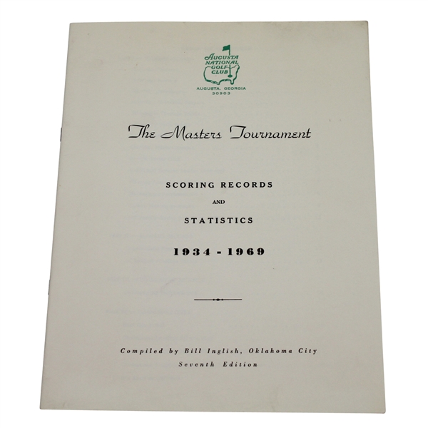 1934-1969 Masters Tournament Scoring Records & Statistics Booklet - 7th Edition
