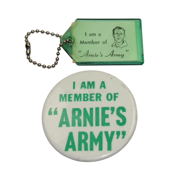 Classic 'I Am A Member of Arnie's Army' Pin and Key Chain
