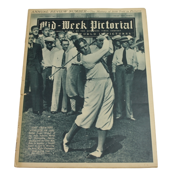 January 10, 1931 Mid-Week Pictorial 'Year in Review' with Bobby Jones on Cover