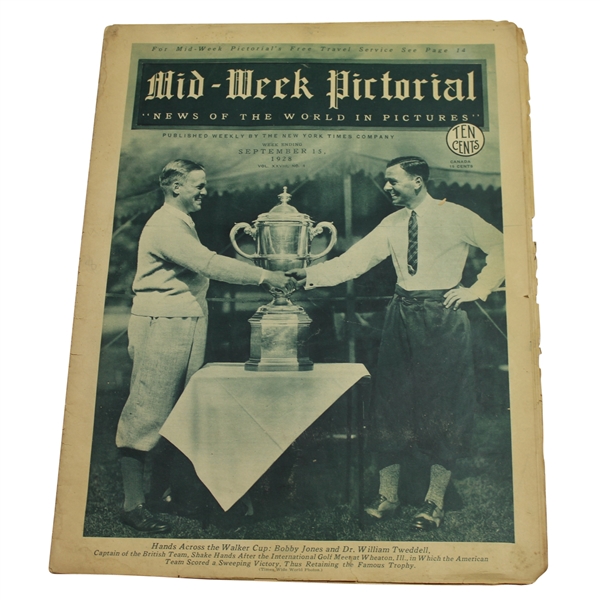 September 15, 1928 Mid-Week Pictorial with Bobby Jones on Cover