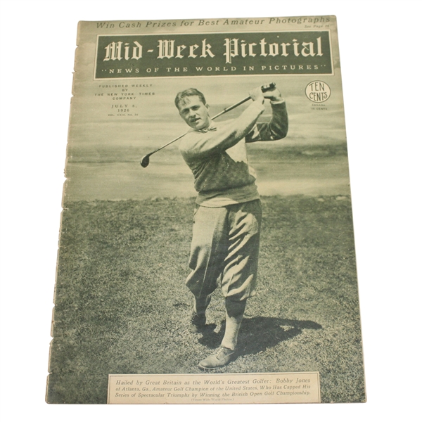 July 8, 1926 Mid-Week Pictorial with Bobby Jones on Cover