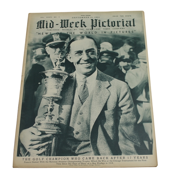 September 19, 1931 Mid-Week Pictorial with Francis Ouimet on Cover
