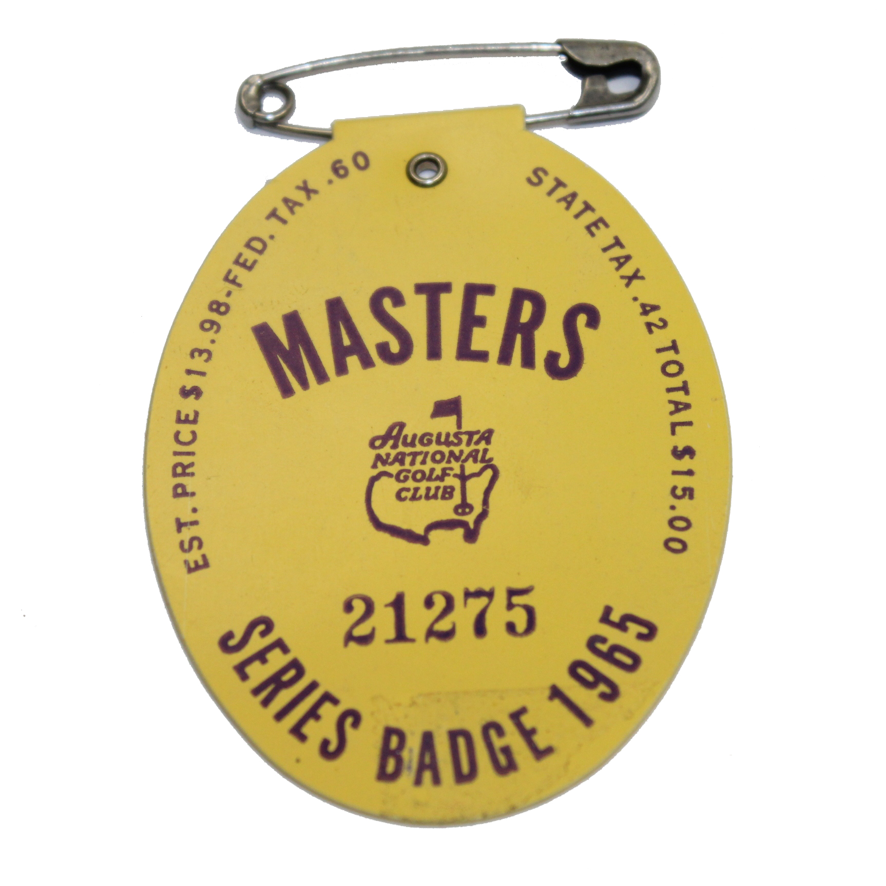 Lot Detail 1965 Masters Tournament Badge 21275