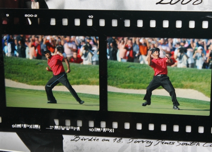 2008 UDA US Open Tiger Woods Signed Film Clip - Made Putt on 18 #SHO45839 - Framed