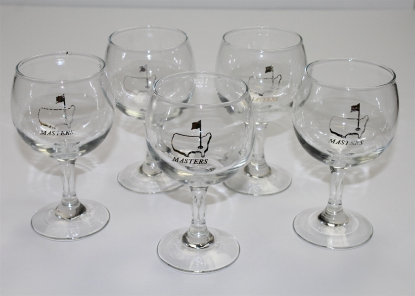 Lot of Five Masters Stemmed Red Wine Glasses