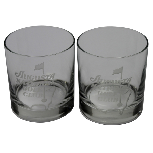 Lot of Two Augusta National Golf Club Rocks Glasses