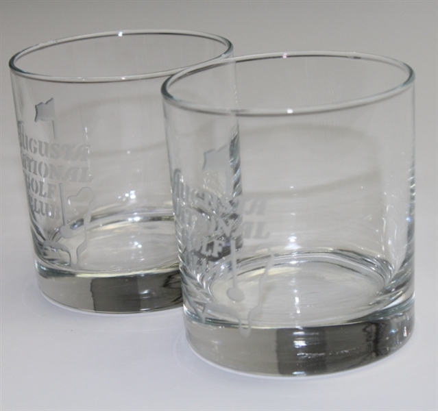 Lot of Two Augusta National Golf Club Rocks Glasses