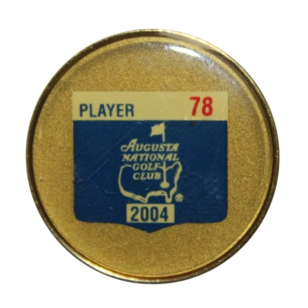 Tiger Woods' 2004 Masters Player Contestant Pin #78 - Palmer Last Year & Phil 1st Win