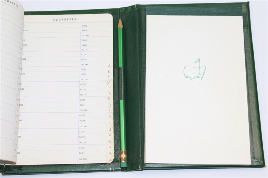Vintage Augusta National Golf Club Address Book with Note Pad & Pencil