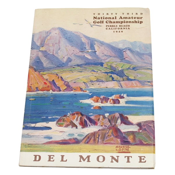 1929 US Amateur Championship Program - Del Monte - Harrison Johnston Winner - Rare