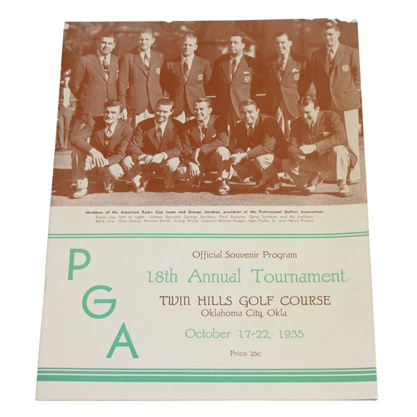 1935 PGA Championship at Twin Hills GC Program GREAT CONDITION - Johnny Revolta Winner