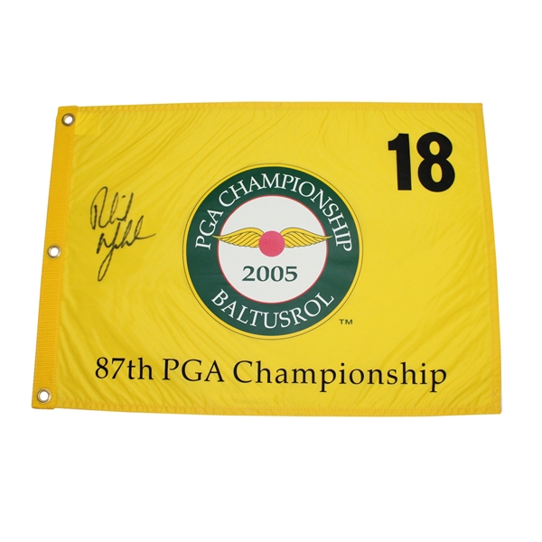 Phil Mickelson Signed 2005 PGA Championship at Baltusrol Flag - Yellow Screen JSA ALOA