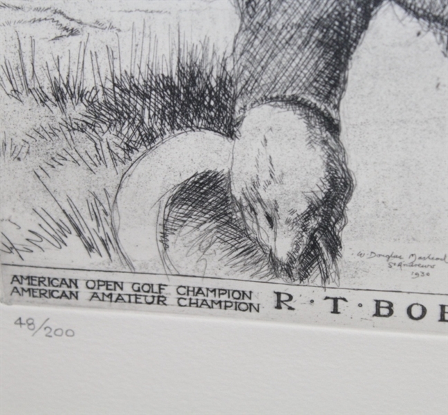 W. Douglas McLeod Ltd Ed Reproduction Etching of Bobby Jones #48/200