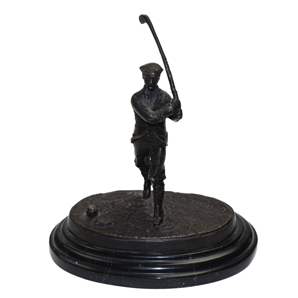 Bronze Golfing Statue - 1900 Period Clothing Attire