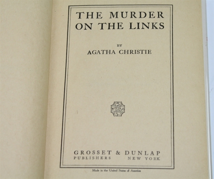 1923 'The Murder on the Links' Golf Book by Agathe Christie with Dust Jacket