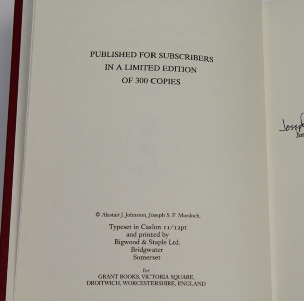 Subscriber's Ltd Ed 'C.B. Clapcott & His Golf Library' Signed by Alastair Johnson and Joseph Murdoch #294/300