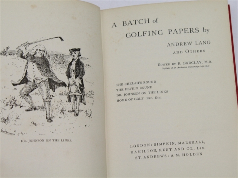 1892 'Golfing Papers' Book by Andrew Lang