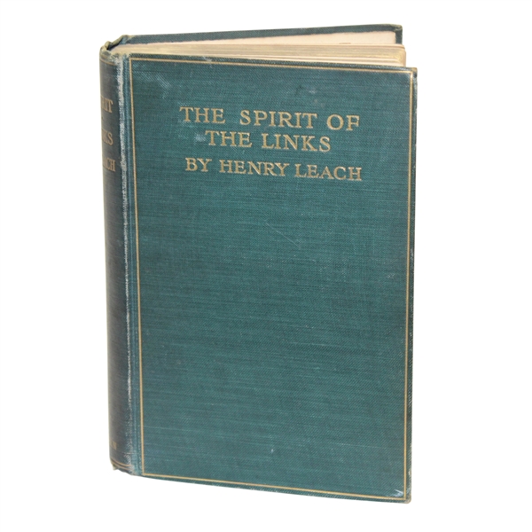 1907 'The Spirit of the Links' Book by Henry Leach W/ Joe Murdoch Bookplate-Inscription From Author