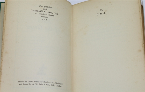 1936 'Rubs of the Green' Book by Bernard Darwin with Dust Jacket And Joe Murdoch Bookplate