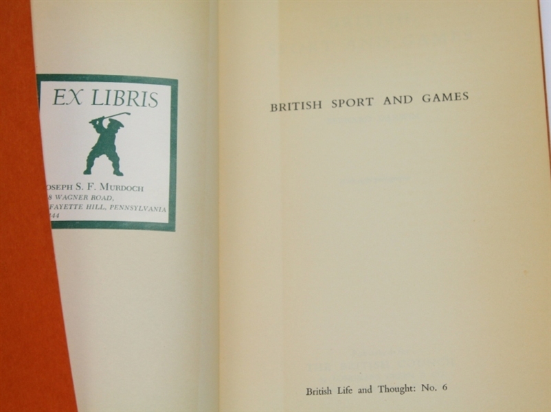 1940 'British Sports and Games' Booklet by Bernard Darwin W/Joe Murdoch Bookplate