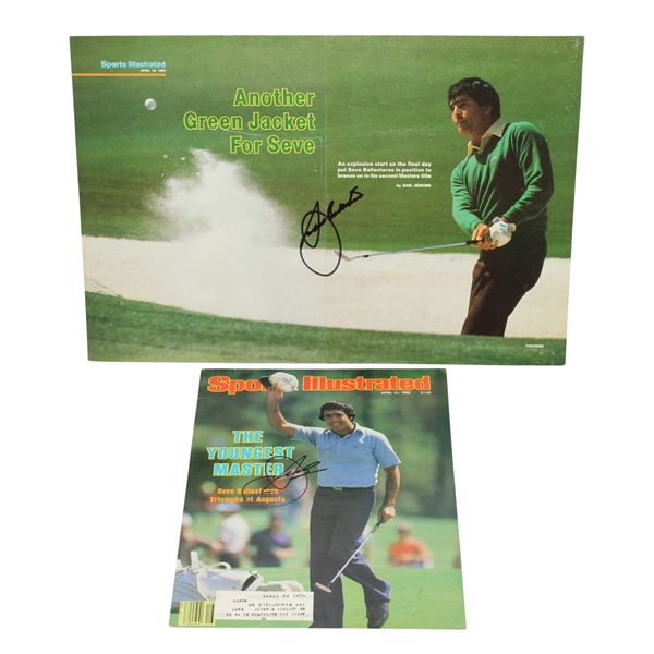 Lot of Two Seve Ballesteros Signed Items - 1980 SI Cover and 1983 SI Interior JSA ALOA