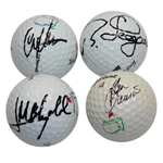 Four Masters Champions Signed Masters Golf Balls - Olazabal, Langer, Crenshaw, and Stadler JSA ALOA