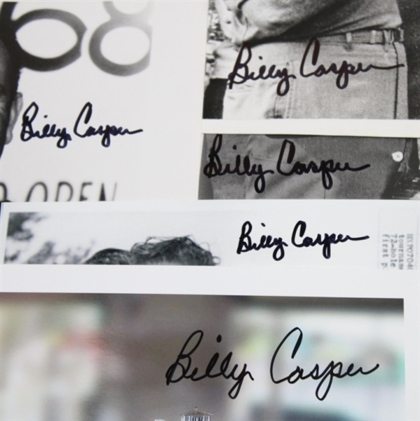 Lot of Five Billy Casper Signed Trophy Shot Photos JSA ALOA