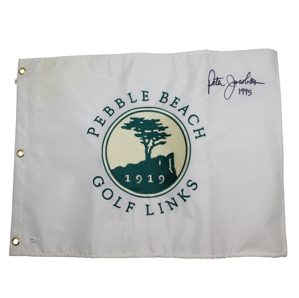 Peter Jacobsen Signed Pebble Beach Golf Links Embroidered Flag JSA ALOA