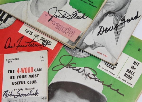 Lot of Five Signed Golf Digest Magazines JSA ALOA