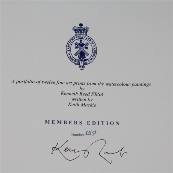 R&A Club St. Andrews Member's Edition Kenneth Reed Signed Portfolio Art Prints #159 JSA ALOA