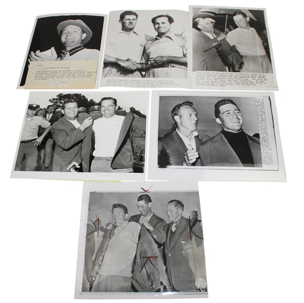 Lot of Six Original Wire Photos - Claude Harmon, Cary Middlecoff, Hogan, and others