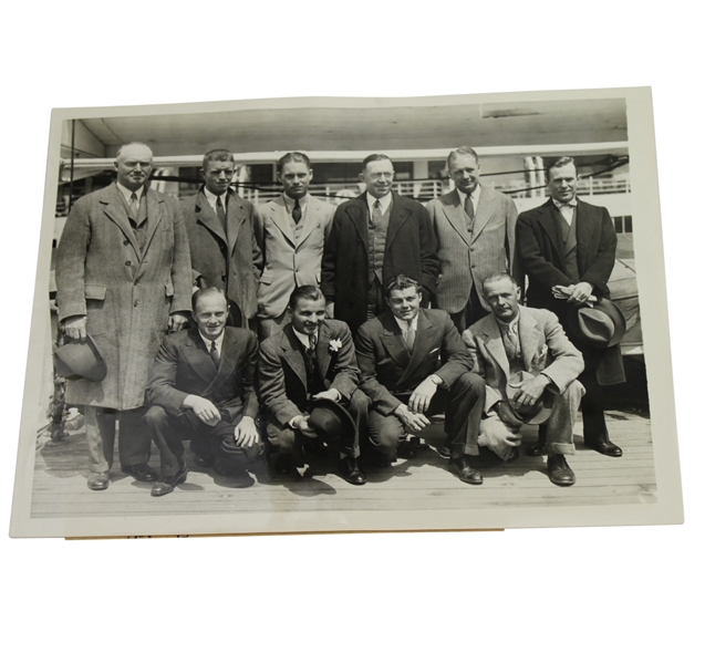 1934 US Walker Cup Team AP Wire Photo - Departing for Scotland on S.S. Caledonia