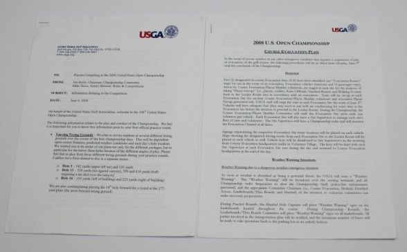 Tiger Woods' 2008 US Open Player Registration Materials 