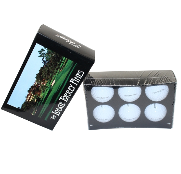 Set of Six 'The Lodge Torrey Pines' Logo Titleist Golf Balls in Unopened Box