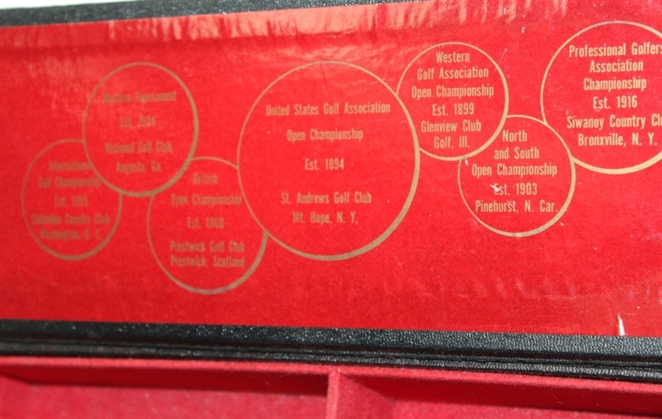 Ben Hogan Golf Ball Box W/Decorative Medals Which Depict Major Wins of 1953 