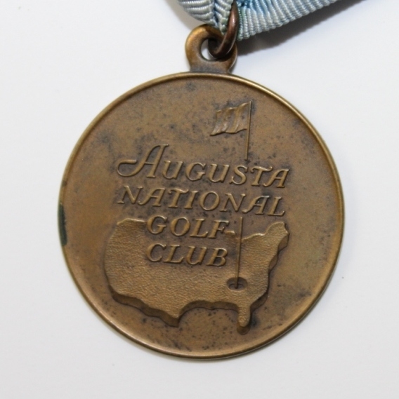 F. Stranahan's 1949 Masters Contestants Gift/Souvenir-Bronze Medal W/Ribbon-Rare