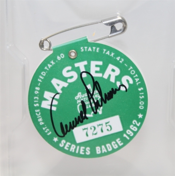 Arnold Palmer Signed 1962 Masters Badge #7275 PSA/DNA #8313905