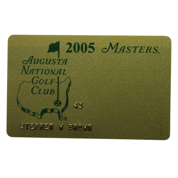 2005 Masters Tournament Credit Card