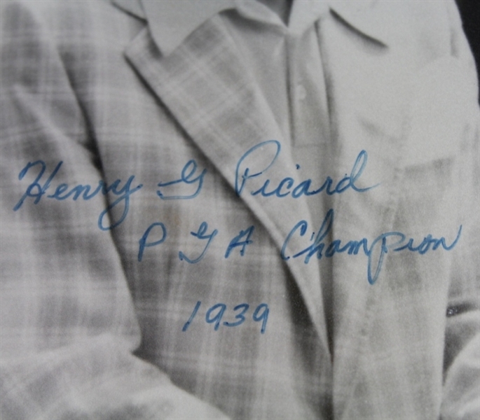 Henry Picard Signed 8x10 Photo - with 'PGA Champion 1939' Inscription-'38 Masters Champ