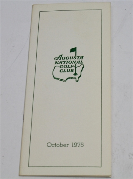 1975-1976 Augusta National Members Season Directory - October - Seldom Seen