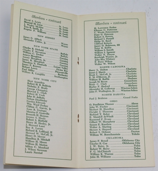 1975-1976 Augusta National Members Season Directory - October - Seldom Seen
