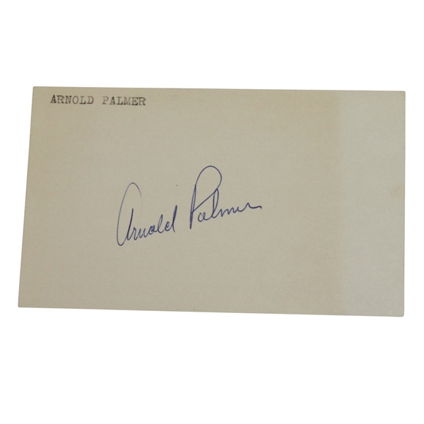 Arnold Palmer Signed 3x5 Card JSA ALOA