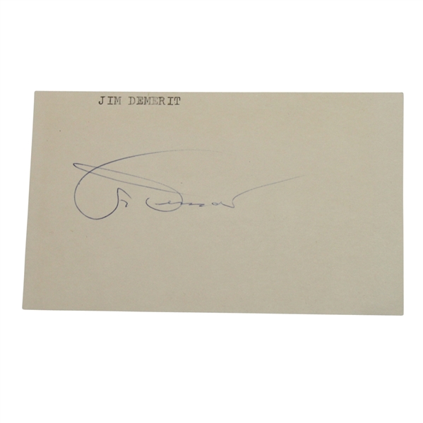  Masters Champion 1940,47,50 Jimmy Demaret Signed 3x5 Card 