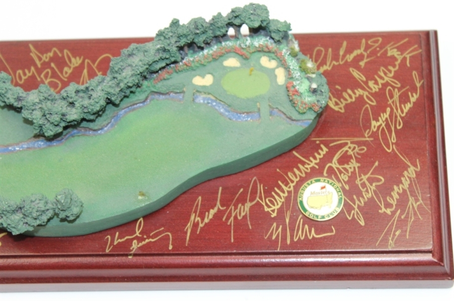  Augusta #13  'Azalea Hole'  Desk Display Hand Signed By 6 Masters Winners , Payne Stewart, & Many Other Major Winners