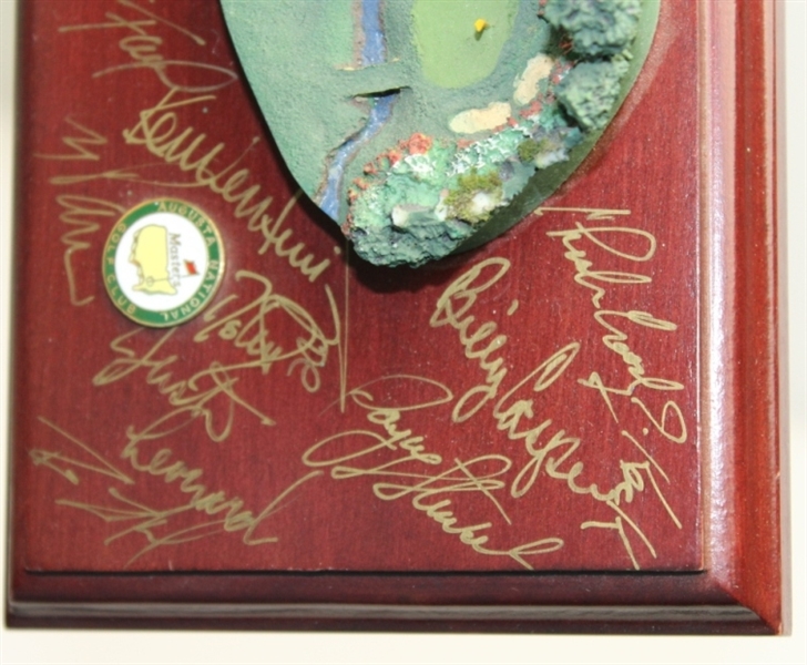  Augusta #13  'Azalea Hole'  Desk Display Hand Signed By 6 Masters Winners , Payne Stewart, & Many Other Major Winners