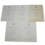 Lot of Five Masters Scoring Records & Statistics Booklets - 1978, 1982, 1987, 1988, & 1989