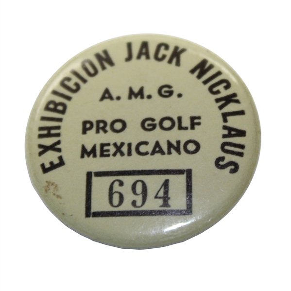 Jack Nicklaus Undated Mexico Exhibition Pin #694
