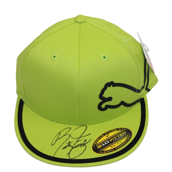 Rickie Fowler Signed Lime Green Puma Hat JSA ALOA